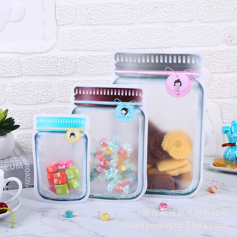 Special-shaped fresh-keeping bag frosted snack food self-sealing packaging Mason bag