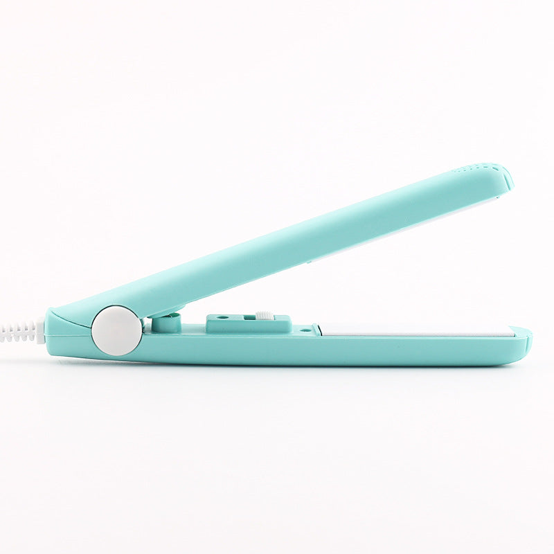 Mini curling iron straight curling dual-purpose hair straightener plastic box small splint wheat ear grid perm corn clip