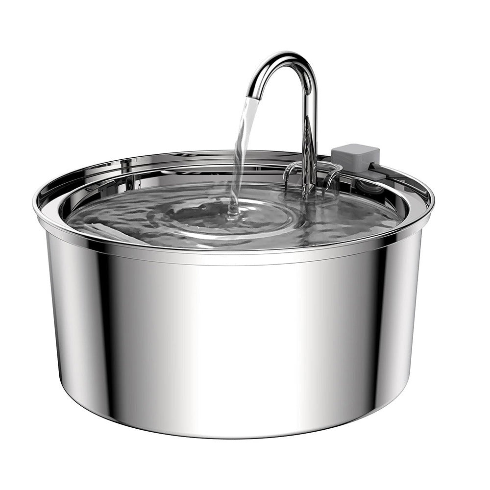 Pet drinking fountain stainless steel cat water feeder automatic water circulation round drinking fountain
