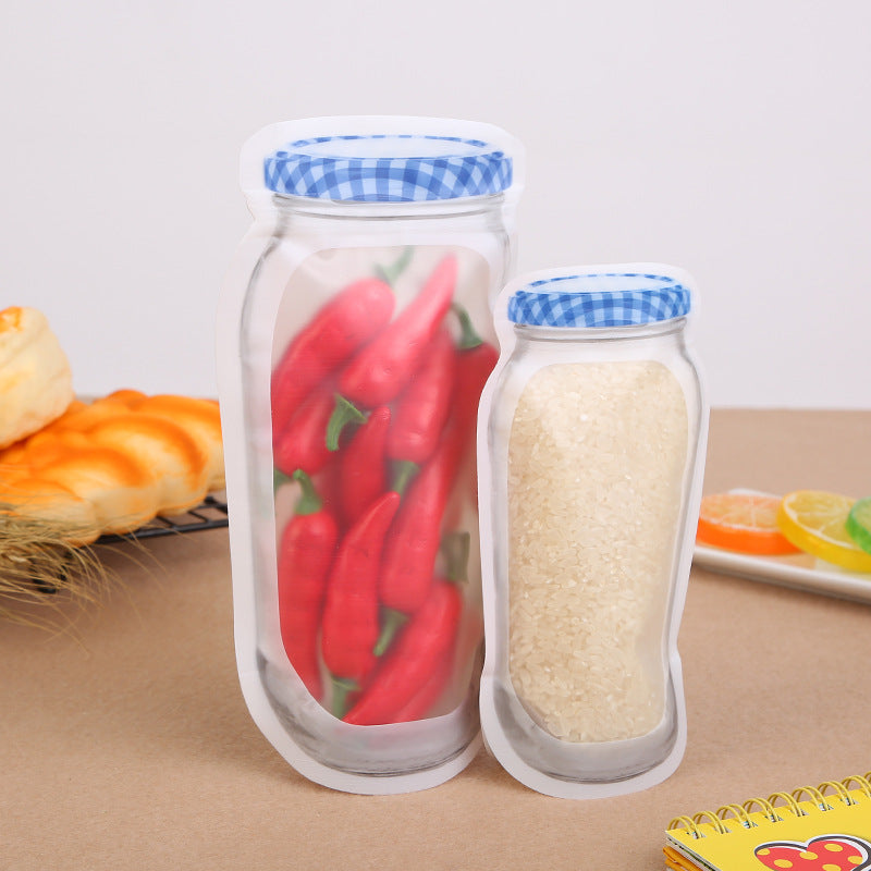 Mason jar self-sealing special-shaped fresh-keeping bag frosted snack food self-sealing packaging Mason bag custom printed logo