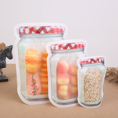 Mason jar self-sealing special-shaped fresh-keeping bag frosted snack food self-sealing packaging Mason bag custom printed logo