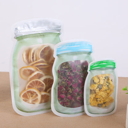 Mason jar self-sealing special-shaped fresh-keeping bag frosted snack food self-sealing packaging Mason bag custom printed logo