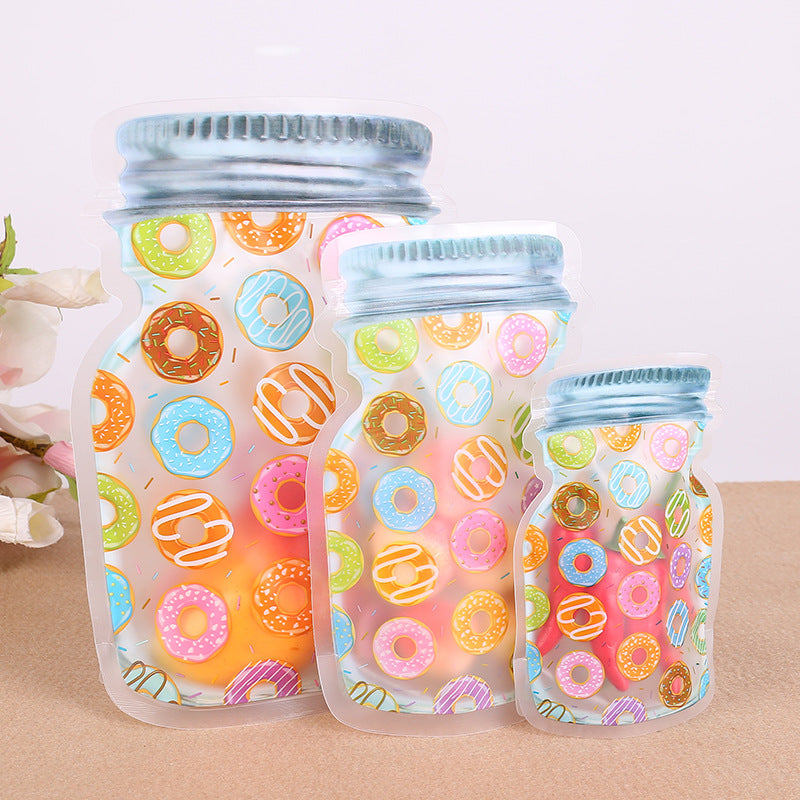 Mason jar self-sealing special-shaped fresh-keeping bag frosted snack food self-sealing packaging Mason bag custom printed logo