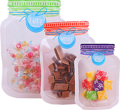 Mason jar self-sealing special-shaped fresh-keeping bag frosted snack food self-sealing packaging Mason bag custom printed logo