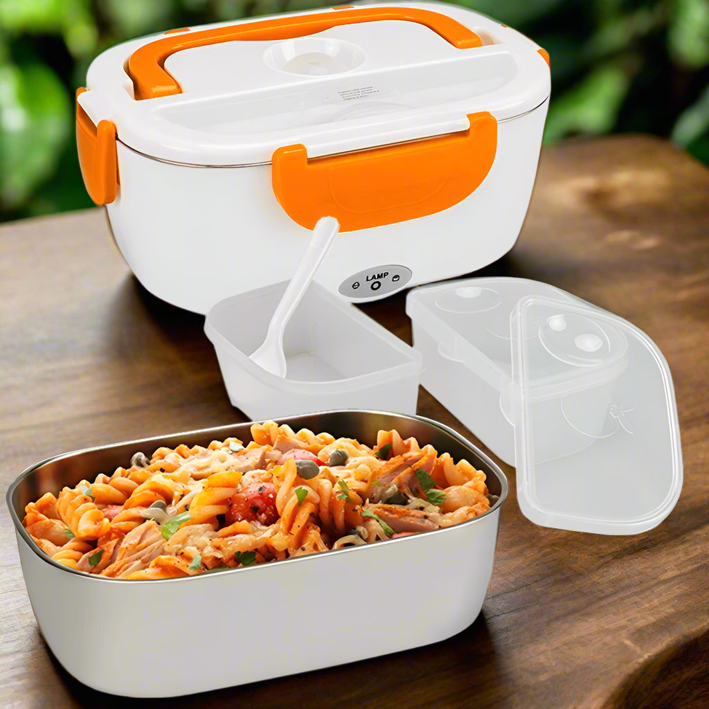 Stainless steel electric heating lunch box water-free office workers heat preservation self-heating electric heating dishes 60 watts pluggable lunch box