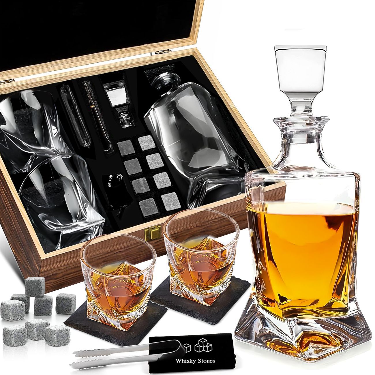 Whiskey wine set wooden box set gift
