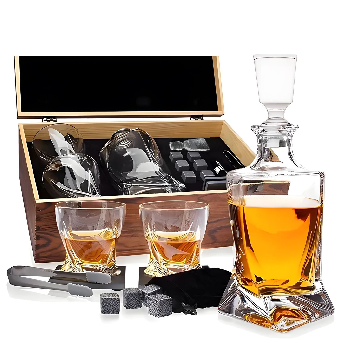 Whiskey wine set wooden box set gift