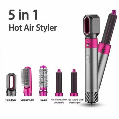 Cross-border five-in-one hair dryer comb curling iron curling straight dual-purpose hair styling comb electric high-speed hair dryer hot air comb