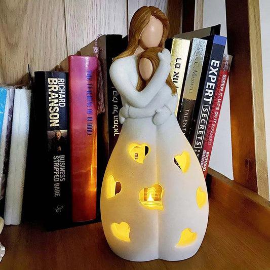Hug candlesticks LED luminous family love mother and daughter Mother's Day resin home decoration hundreds of pieces festival