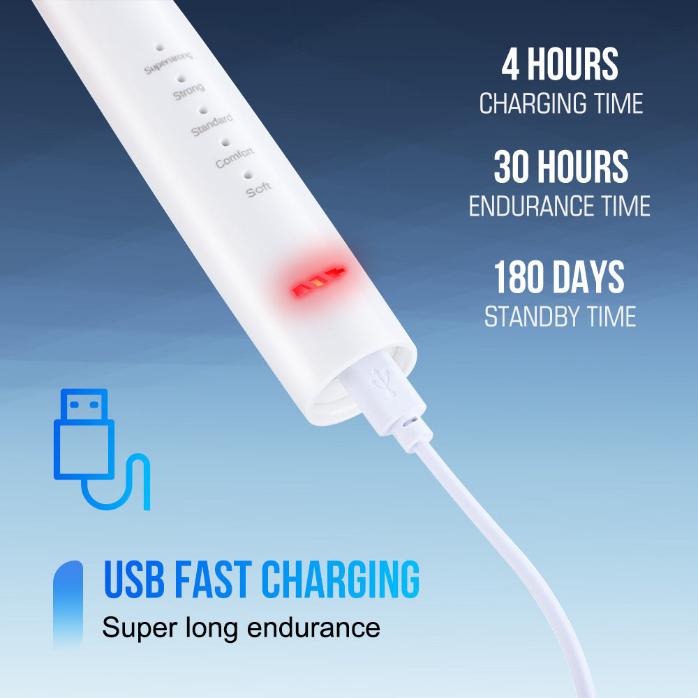 5-speed high-frequency vibration tooth cleaner USB electric toothbrush