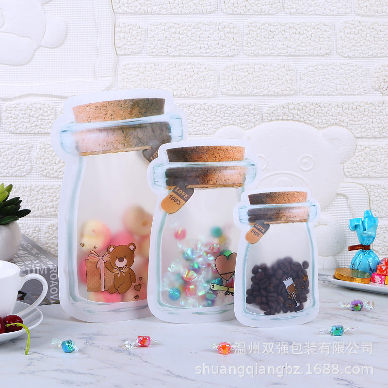 Mason jar self-sealing special-shaped fresh-keeping bag frosted snack food self-sealing packaging Mason bag custom printed logo