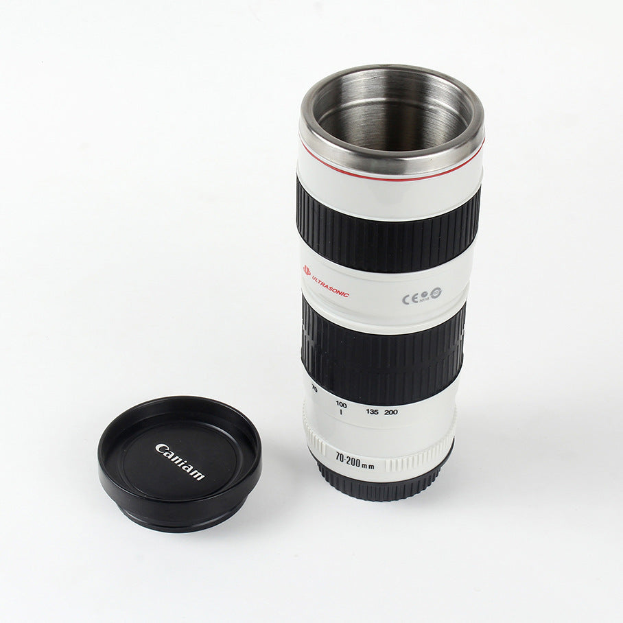 Creative SLR lens cup stainless steel water cup male and female student personality cup internet celebrity cup office coffee cup