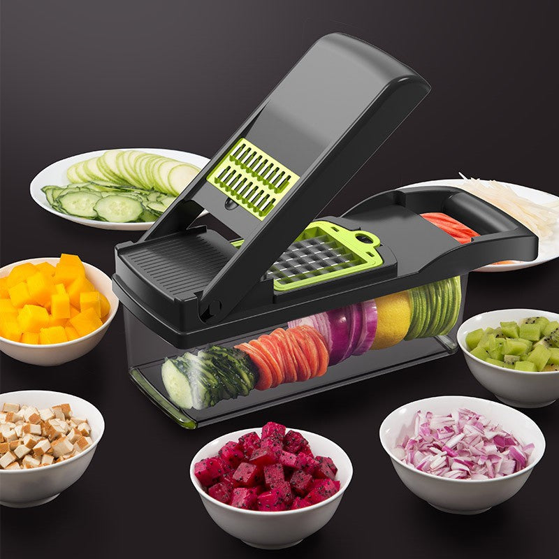 Multi-functional vegetable cutting artifact home peeling potato shreds shredded diced kitchen shredded radish grater slicer slicer