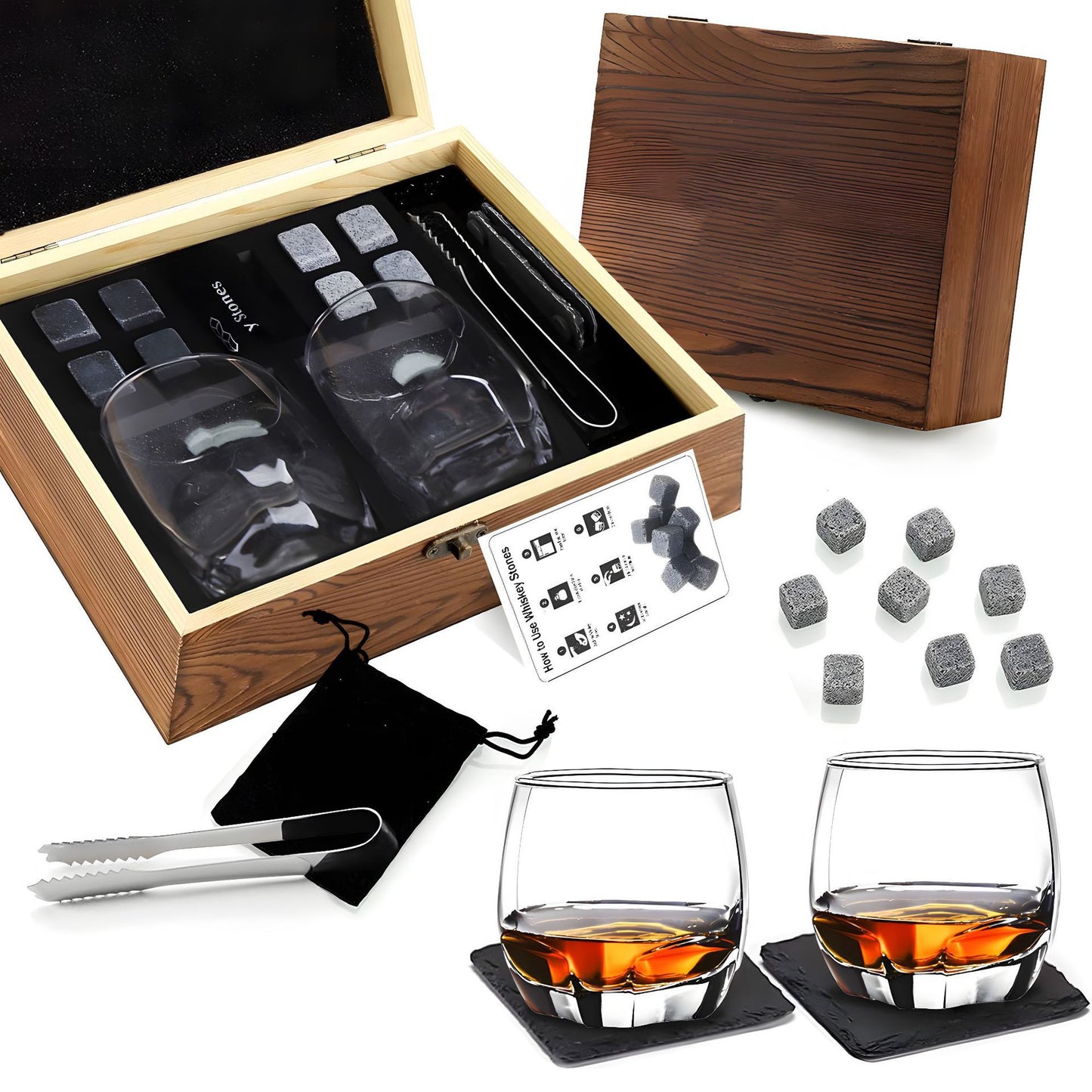 Whiskey wine set wooden box set gift