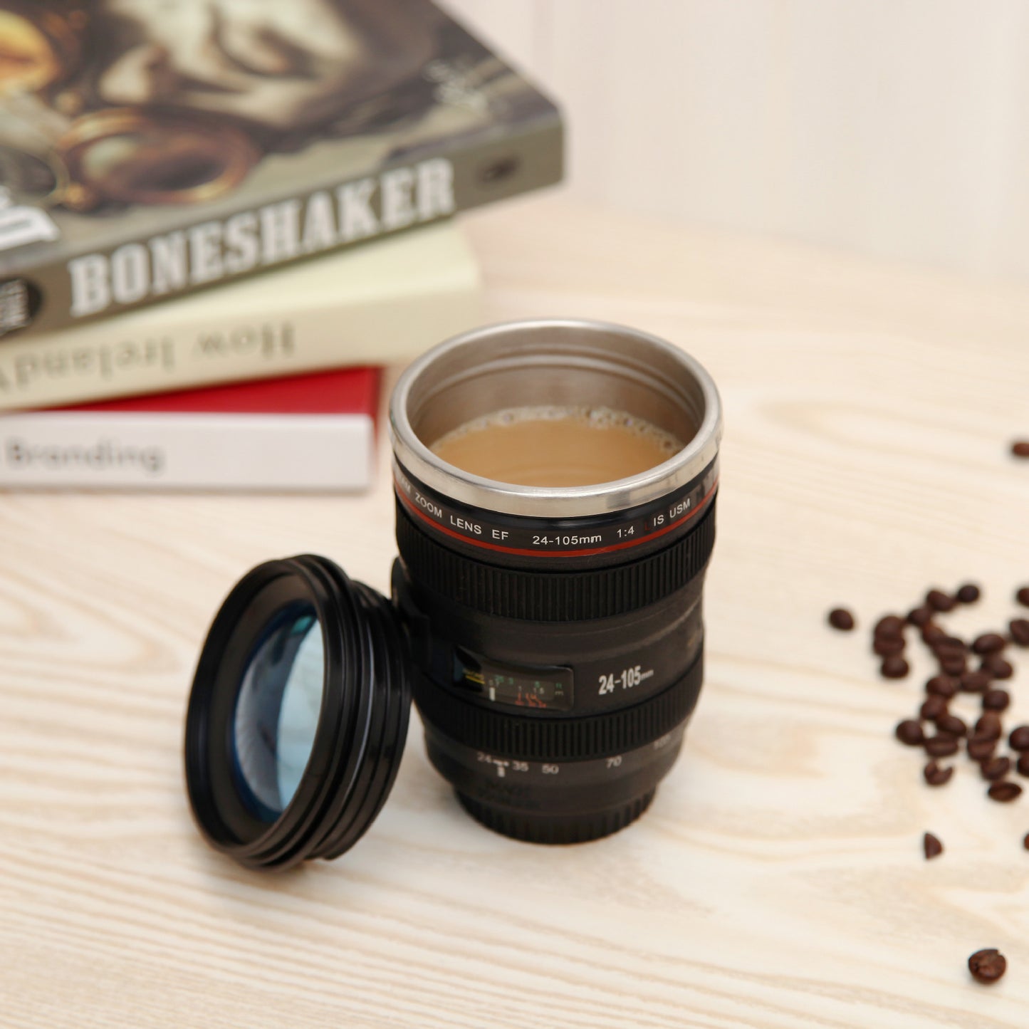 Creative SLR lens cup stainless steel water cup male and female student personality cup internet celebrity cup office coffee cup