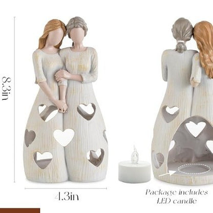 Hug candlesticks LED luminous family love mother and daughter Mother's Day resin home decoration hundreds of pieces festival