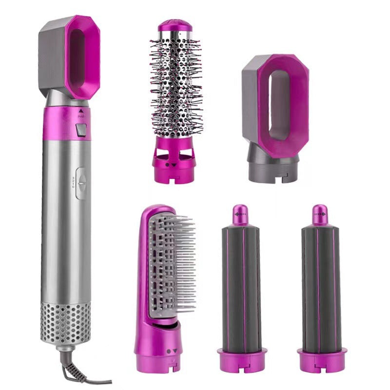 Cross-border five-in-one hair dryer comb curling iron curling straight dual-purpose hair styling comb electric high-speed hair dryer hot air comb