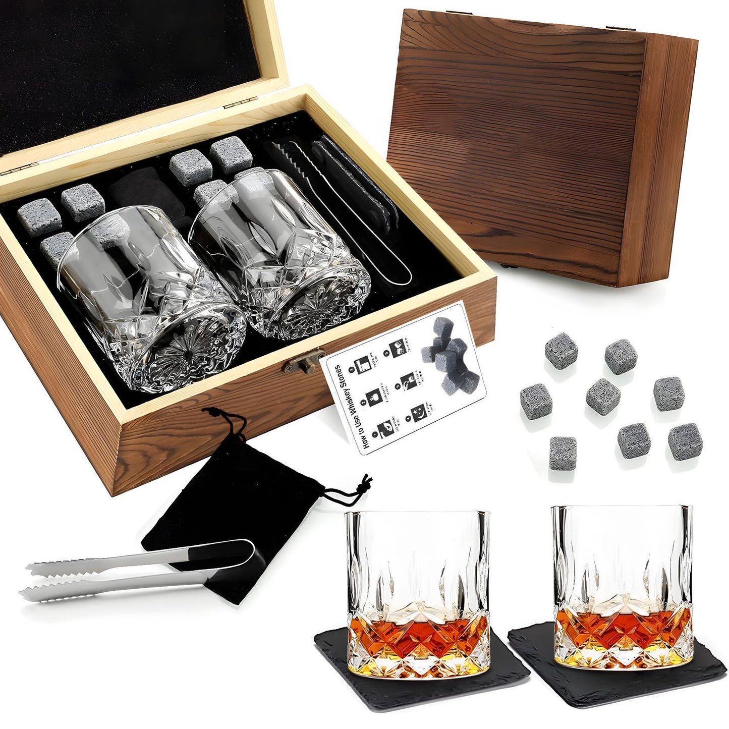 Whiskey wine set wooden box set gift