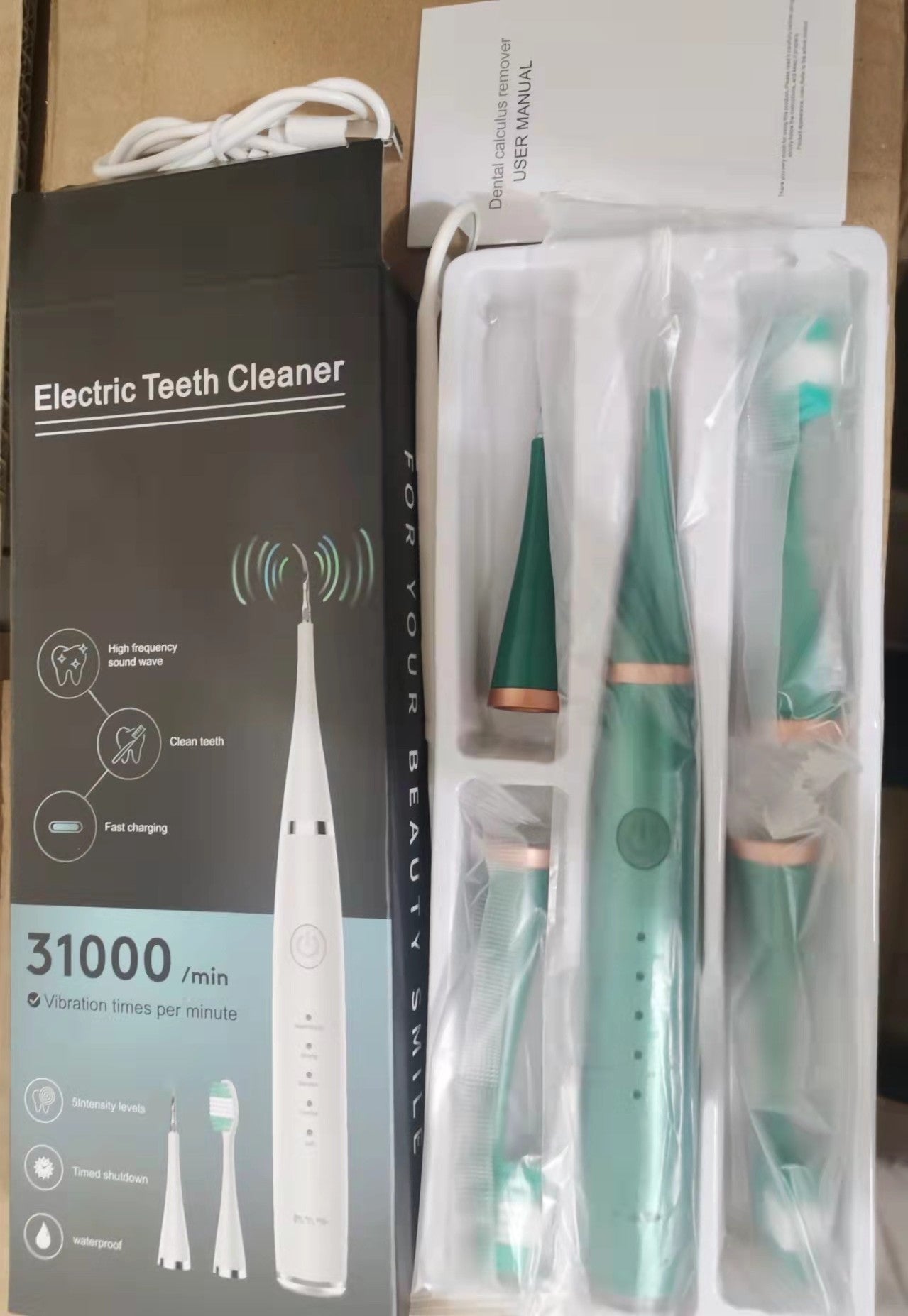 5-speed high-frequency vibration tooth cleaner USB electric toothbrush